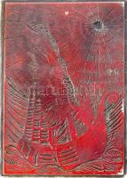 Tavaszy Noémi (1927-2018): Új vizeken járok (Ady Endre). Fém nyomódúc-klisé. Jelzett a dúcon. Tavaszy Noémi autográf feliratával ellátott papírba csomagolva. 12,5x9 cm.