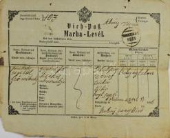 1856 Marhalevél Szín község pecsétjével