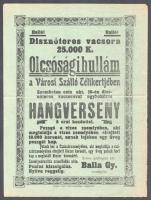 ca 1925 Nagykőrös Disznótoros vacsora a Városi szállóban, plakát 24x37 cm