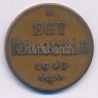 1848. 1kr Cu T:XF,VF, patina Adamo B1