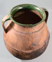 Fazék. Gömör, cca 19. sz. vége, javított, sérüléssel, m: 34 cm /// KIZÁRÓLAG SZEMÉLYES ÁTVÉTEL, NEM POSTÁZZUK! / ONLY PERSONAL COLLECTION AT OUR OFFICE