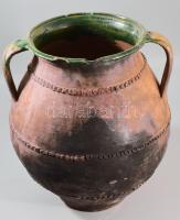 Fazék. Gömör, cca 19. sz. vége, javított, sérüléssel, m: 34 cm /// KIZÁRÓLAG SZEMÉLYES ÁTVÉTEL, NEM ...