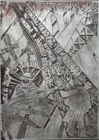 Tavaszy Noémi (1927-2018): Jó Csönd-herceg előtt (Ady Endre). Fém nyomódúc-klisé. Jelzett a dúcon. Tavaszy Noémi autográf feliratával ellátott papírba csomagolva. 12x8,5 cm.