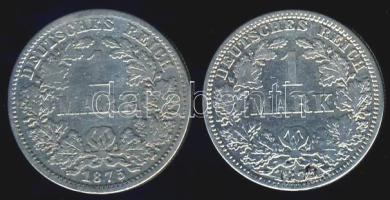 Német Birodalom/Császárság 1875A+D 1M Ag (2x) T:3