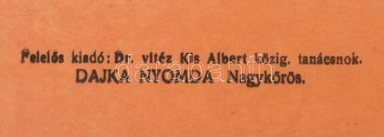 1942 Nagykőrös. A zsidók tulajdonában lévő kisebb ingatlanok átengedése c. polgármesteri rendelet. N...