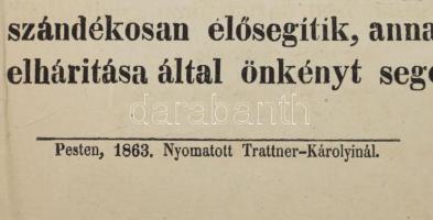 1863 Statáriumot kihirdető plakát Pest vármegyében 63x50 cm