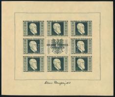 Austria 1946 Renner vágott kisívsor japán papíron, eredeti pergamenlapos füzetben, a borító enyhén g...