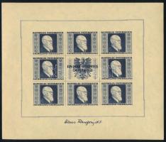 Austria 1946 Renner vágott kisívsor japán papíron, eredeti pergamenlapos füzetben, a borító enyhén g...