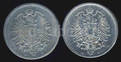Német Birodalom/Császárság 1875A+D 1M Ag (2x) T:3
