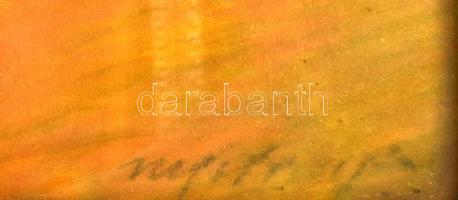 Olvashatatlan jelzéssel: Őszi erdő. Pasztell, papír. Dekoratív, üvegezett, kissé sérült fakeretben. ...