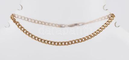 14K arany (Au) karlánc vagy bokalánc, h: 18 cm, jelzett, 3,5 g