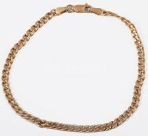 14K arany (Au) karlánc vagy bokalánc, h: 18 cm, jelzett, 3,5 g