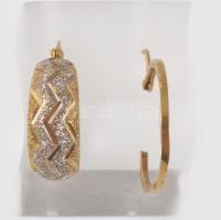 14K arany (Au) 2x fél pár fülbevaló 2 g + 9 K arany karika fülbevaló 0,9g