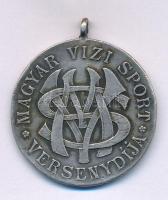 DN (~1900-1910) "Magyar Vizi Sport Versenydíja" kétoldalas, peremén jelzett Ag díjérem füllel (11,09g/0.990/35mm) T:XF