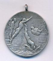 DN (~1900-1910) "Magyar Vizi Sport Versenydíja" kétoldalas, peremén jelzett Ag díjérem fül...