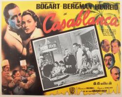 Casablanca (Humphrey Bogart, Ingrid Bergman, rendezte: Michael Curtiz), modern reprint filmplakát, karton, 30,5x41 cm.