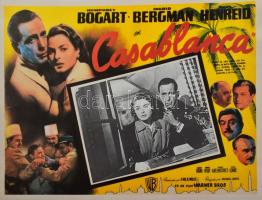 Casablanca (Humphrey Bogart, Ingrid Bergman, rendezte: Michael Curtiz), modern reprint filmplakát, karton, ázásnyommal, kissé hullámos, 30,5x41 cm.