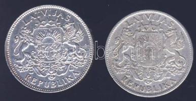 Lettország 1924. 1L Ag (2x) T:2,3