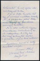 1961 Szirmay Albert (1880-1967) zeneszerző autográf sorai amerikai levélopapírján orvosának Nádor He...