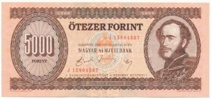 1992. 5000Ft "J 15804567" T:F, szép papír Adamo F49