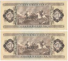 1989. 50Ft (2x) sorszámkövetők "D 027 039494 - D 027 039495" T:AU, hullámos papír, sarokha...