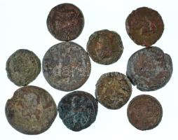 Római Birodalom 200-300 k. 10db-os vegyes egyiptomi bronz érmetétel T:F,VG Roman Empire around 200-300 10pcs mixed Egyptian bronze coin lot C:F,VG