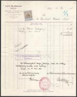 1917 Dunai Flottila. Eredeti, 1914. május 5-i keltezésű benzinszámla, amelyet a k.u.k. Patrouillenboot Kommando Sisak részére címezte Adolf Hirschmann, egy sisaki bizományos. A számlát 1914. május 17-én hagyták jóvá kifizetésre, és a felhatalmazást Herman Bublay Linienschiffleutnant (született 1885-ben, Seefähnrich 1907. július 1-jén; Linienschiffleutnant 1913. május 1-jén) írta alá, aki akkoriban a pancsovai járőrhajóállomás parancsnoka volt. Hajópecsétek: K. u. K. Patrouillenbootsstation Pancsova Kalis/Kohl 3. sz. [DL 2eR típus] lila és ovális pecsét K.u.k. Patrouillenboot Stationskommando PANCSOVA Kalis/Kohl 2. sz. [DO2 típus] piros + hozzá egy katona teherárú feladóvevény.   // Danube Fleet. Original invoice for gasoline dated May 5, 1914, and addressed to the k.u.k. Patrouillenboot Kommando in Sisak from Adolf Hirschmann, a commission agent in Sisak. The invoice was approved for payment on May 17, 1914, and the authorization is signed by Linienschiffleutnant Herman Bublay (born in 1885, gazetted Seefähnrich on July 1, 1907; Linienschiffleutnant on May 1, 1913), who was Pancsova Patrol Boat Station Officer in Command at the time. K. u. K. Patrouillenbootsstation Pancsova Kalis/Kohl No. 3 [type DL 2eR] violet  and oval seal K.u.k. Patrouillenboot Stationskommando * PANCSOVA * Kalis/Kohl No. 2 [type DO2] red