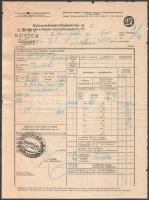 1917 Dunai Flottila.
Eredeti, 1914. május 5-i keltezésű benzinszámla, amelyet a k.u.k. Patrouillenb...