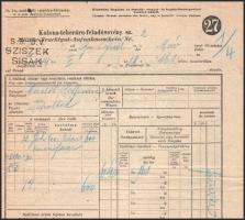 1917 Dunai Flottila.
Eredeti, 1914. május 5-i keltezésű benzinszámla, amelyet a k.u.k. Patrouillenb...