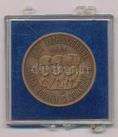 Bognár György (1944-) 1985. "250 éves a műszaki felsőoktatás Miskolc / Első professzoraink - Sályi I. - Borbély S. - Zorkóczy B." kétoldalas bronz emlékérem sérült műanyag tokban (42,5mm) T:UNC