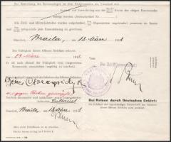 1918 Dunai Flottila. Nyílt parancs D. Csongrady hadnagynak és az Erzh. Franz Ferdinand kórházhajó ma...