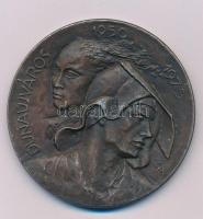 Cyránszki Mária (1940-2018) 1975. "Dunaújváros 1950-1975" egyoldalas bronzozott Al emlékérem (60mm) T:XF,VF, enyhén kopott bronzozás