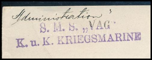 1918 Dunai Flottila. S.M.S. Vág. Kézzel írt napi parancs, Karl Lucich kapitány által aláírt, más haj...