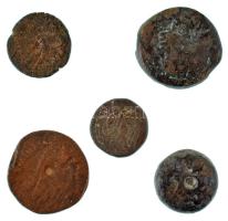 Ptolemaida Egyiptom Kr.e. 3. század k. 5db klf kisbronz T:F,VG Ptolemaic Kingdom around 3rd Century BC 5xdiff small bronze coins C:F,VG