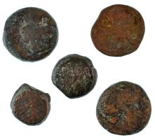 Ptolemaida Egyiptom Kr.e. 3. század k. 5db klf kisbronz T:F,VG Ptolemaic Kingdom around 3rd Century BC 5xdiff small bronze coins C:F,VG