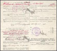 1918 Dunai Flottila. S.M.S. Tulln matrózának szóló nyílt parancs Brailába Budapestről Odesszán keres...