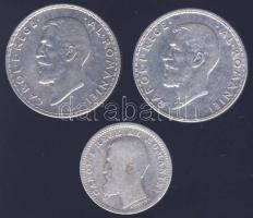 Románia 1900. 50B Ag T:3 + 1910-14. 1L Ag (2x) T:2