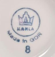 Kahla 6 személyes historizáló mintás teás készlet, irizáló dekorral. Jelzett, teljes, hibátlan