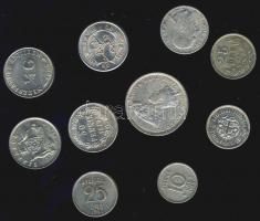 Kis vegyes Ag tétel, 10db, benne brit, belga, svéd, finn stb. T:2,3