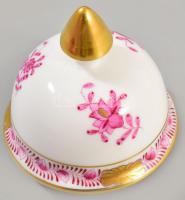 Herendi Apponyi purpur mintás fedeles váza. Jelzett, kézzel festett, hibátlan, m: 26 cm