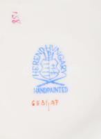 Herendi Apponyi purpur mintás fedeles váza. Jelzett, kézzel festett, hibátlan, m: 26 cm