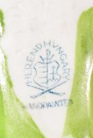 Herendi plasztikus vörös rózsa, jelzett, pattogzással, 9x7,5 cm