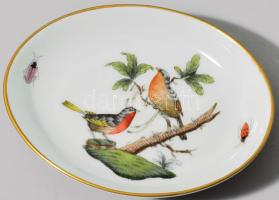 Herendi Rothschild mintás ékszeres tálka. Jelzett, hibátlan, 9,5x7,5 cm