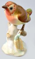 Herendi madár figura. Jelzett, kézzel festett, hibátlan, m: 9 cm