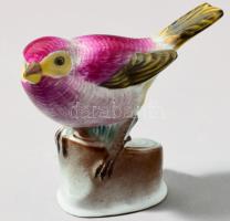 Herendi madár figura. Jelzett, kézzel festett, hibátlan, m: 8,5 cm