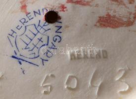 Herendi madár figura. Jelzett, kézzel festett, hibátlan, m: 10 cm