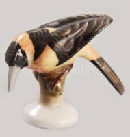 Herendi varjú. Jelzett, kézzel festett, hibátlan, m: 4,5 cm