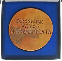 DN "Comenius / Sárospatak város önkormányzata" kétoldalas, öntött bronz emlékérem eredeti ...
