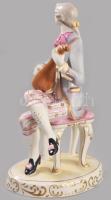 Hollóházi Lantosfiú. Jelzett, kézzel festett, hibátlan, m: 22,5 cm