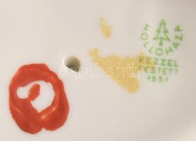 Hollóházi Gyöngytyúkpár. Jelzett, kézzel festett, hibátlan, m: 19 cm